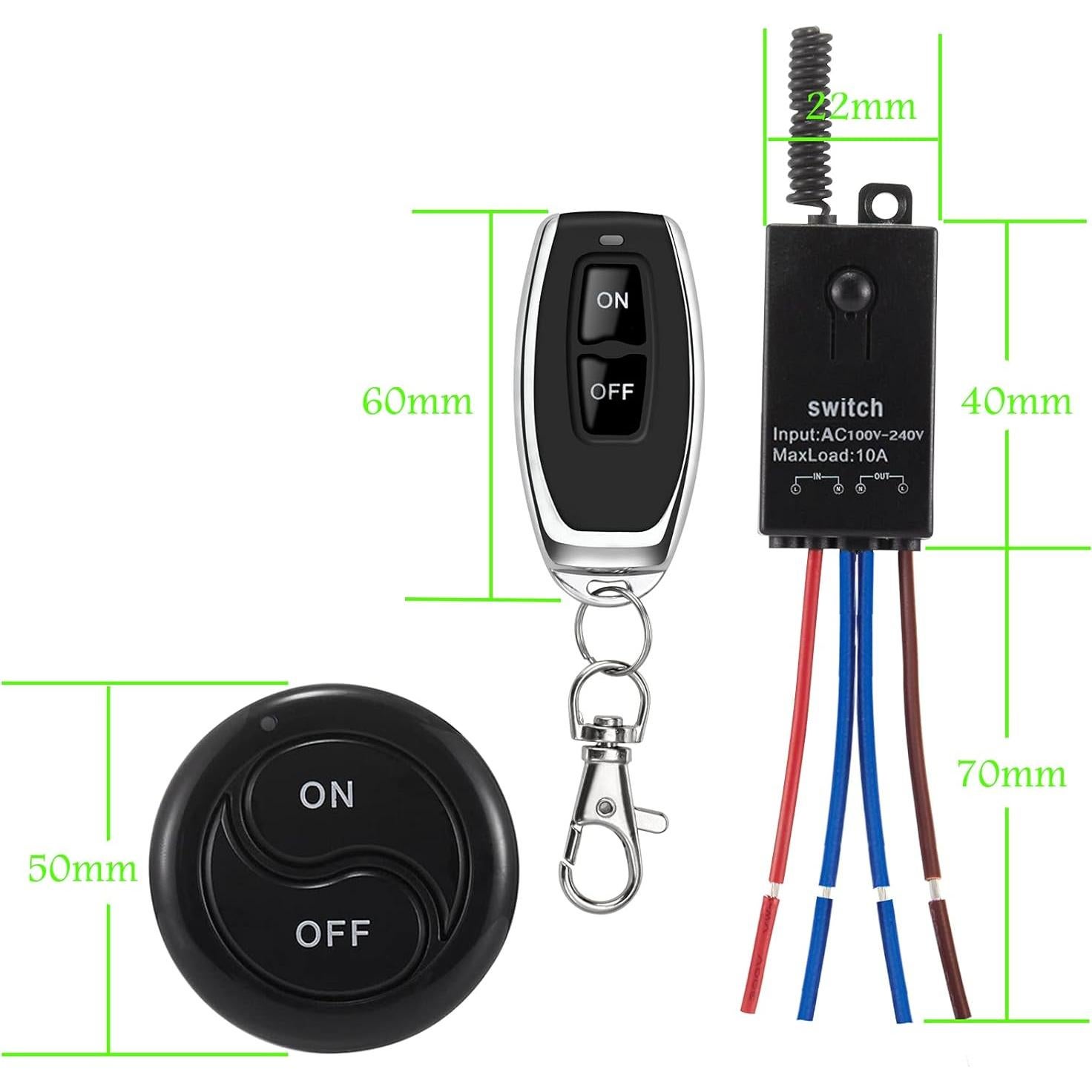 Interruptor remoto inalámbrico dstfuy 110V-240V 10A 100m