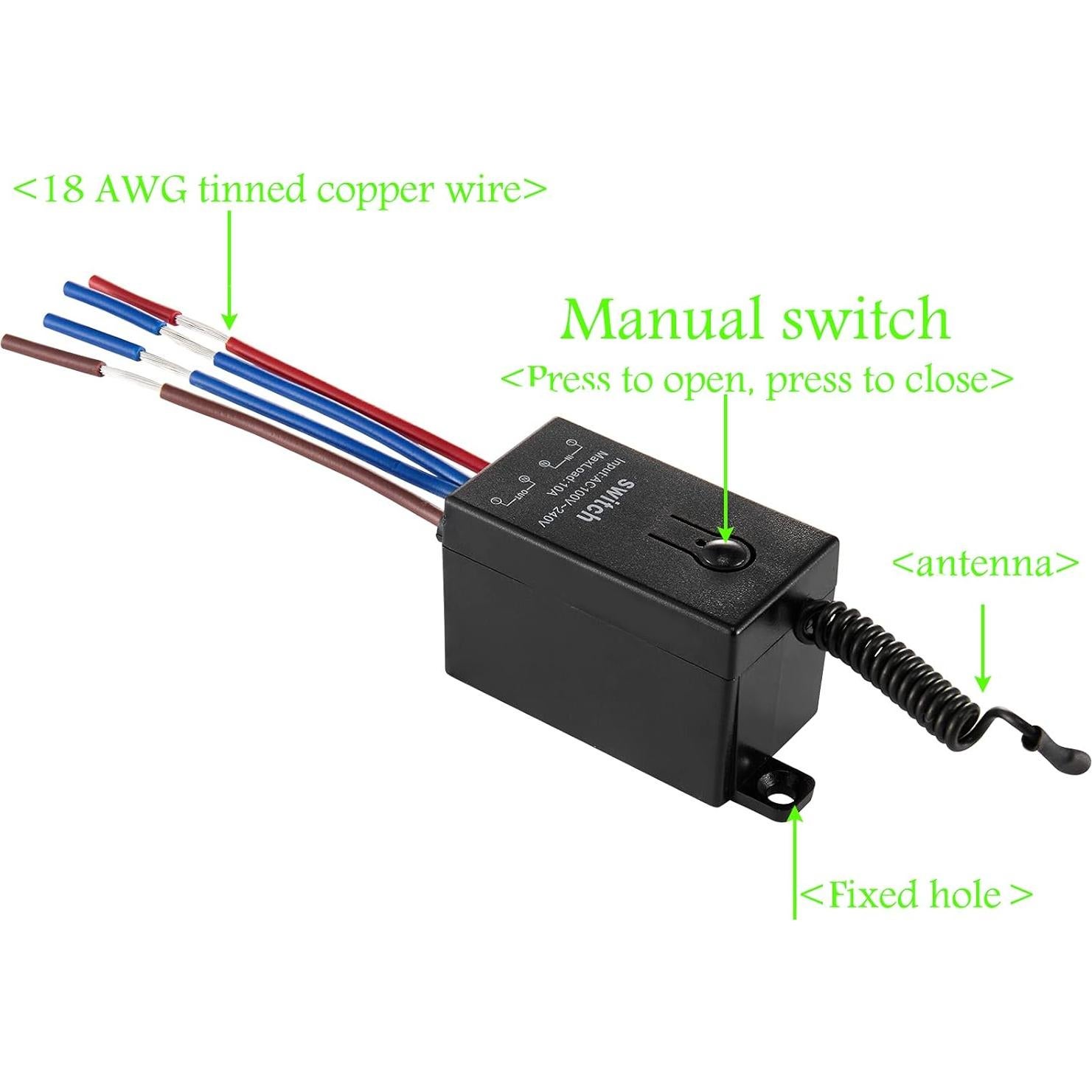 Interruptor remoto inalámbrico dstfuy 110V-240V 10A 100m