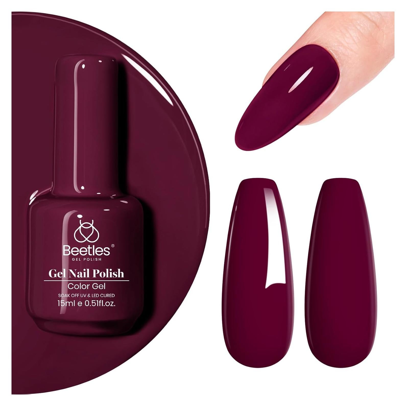 Esmalte de Uñas en Gel Beetles 15 ml Burdeos Ciruela Suave