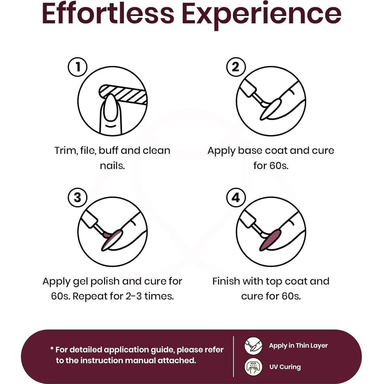 Esmalte de Uñas en Gel Beetles 15 ml Burdeos Ciruela Suave