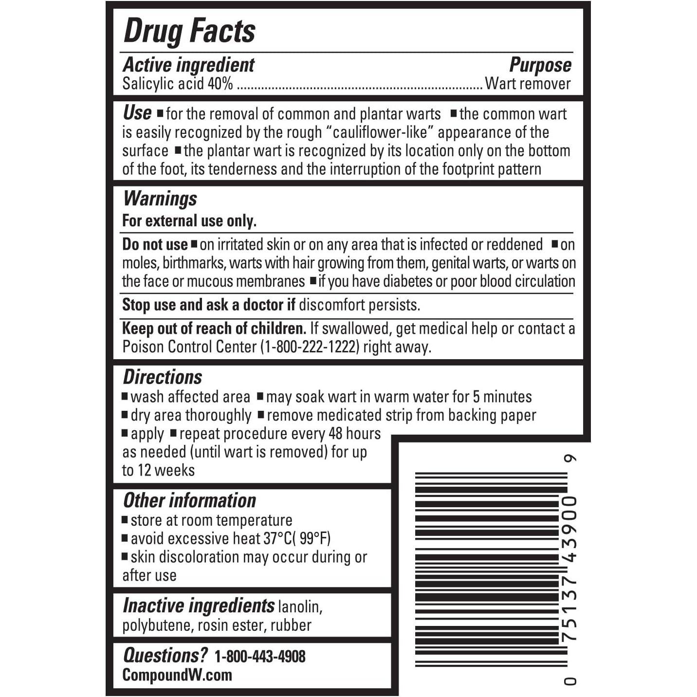 Tiras Invisibles para Verrugas Compound W Máxima Fuerza 14 Unidades