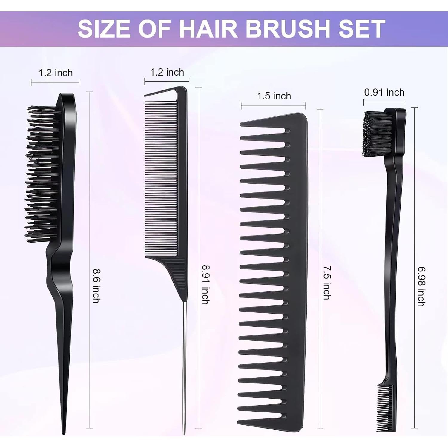 Juego de 4 Peines y Cepillos Anmieciu para Estilizar Cabello