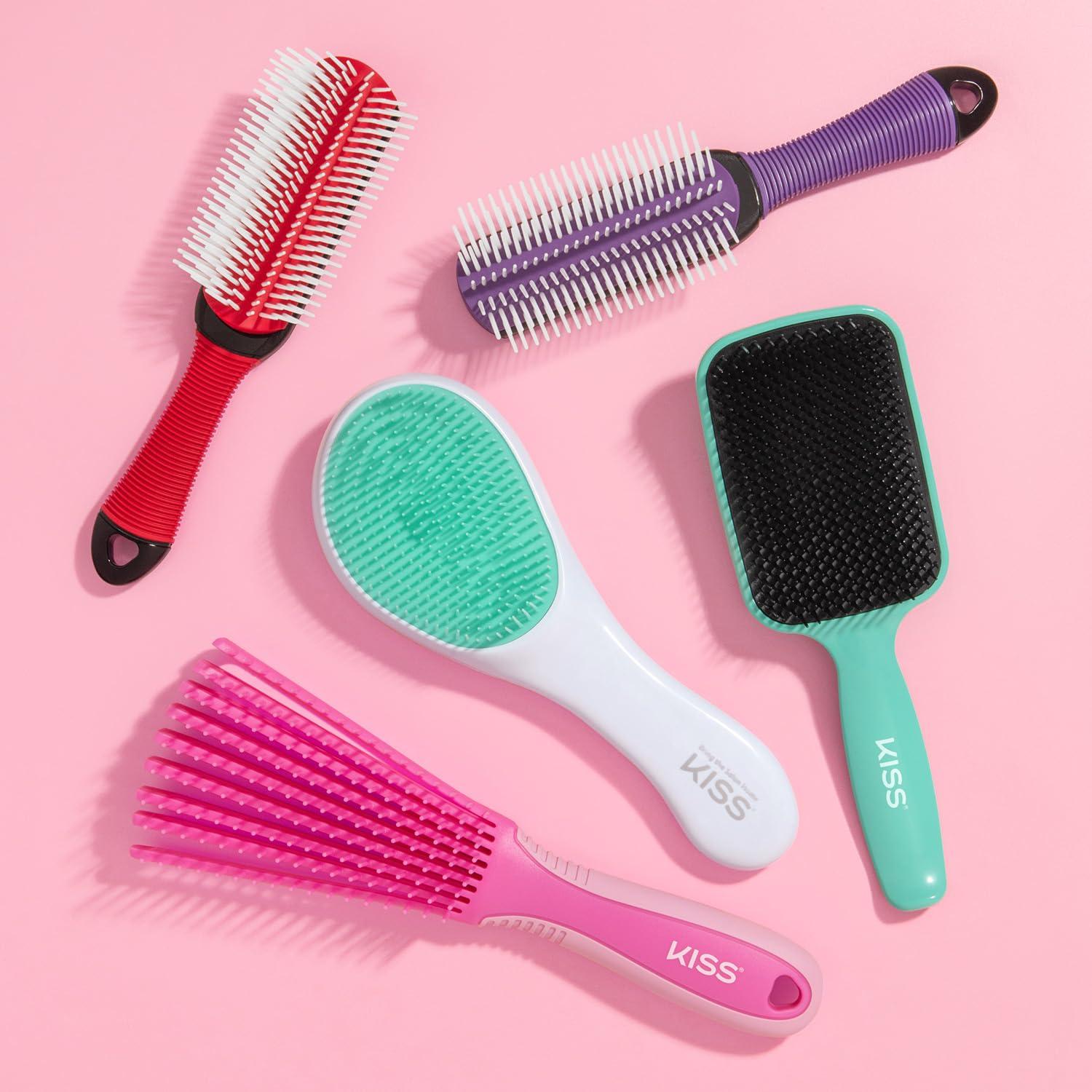 Cepillo Desenredante KISS Colores y Cuidado Púrpura 23.8cm