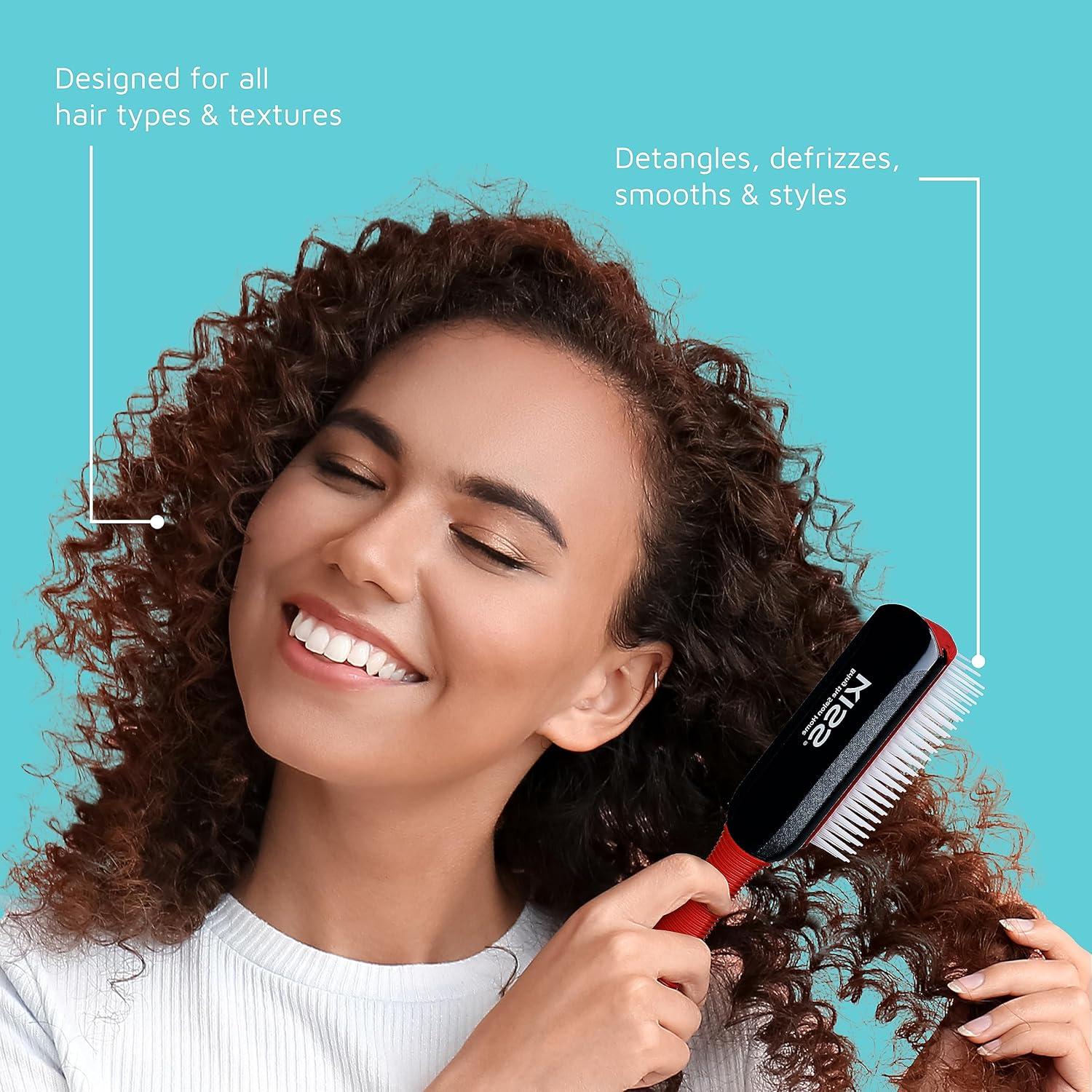 Cepillo Desenredante KISS Colores y Cuidado Púrpura 23.8cm