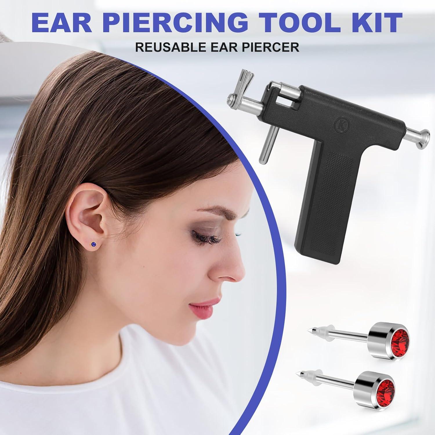 Kit de Perforación de Oídos MRFuYtng con 72 Studs de Zirconio