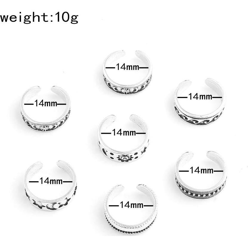 Anillos para dedos del pie POYAMUSE - Conjunto 7 piezas ajustables