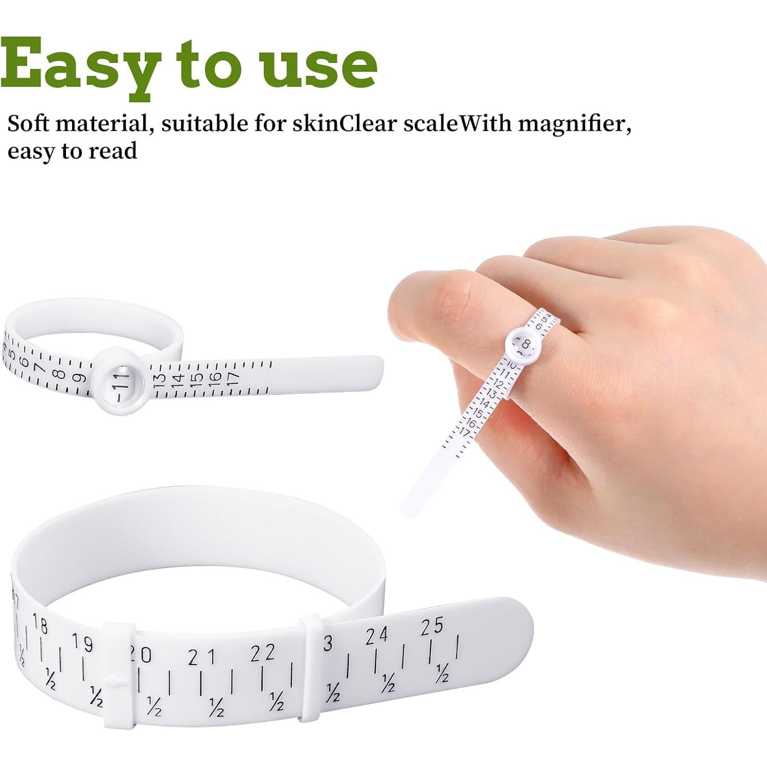 Juego de Medidores de Anillo y Pulsera Ptwola - Tamaño Universal 1-17 US