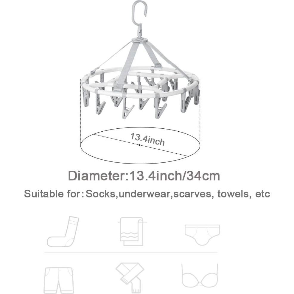 Perchero Plegable para Secar Ropa Foshine 34x34cm 20 Clips