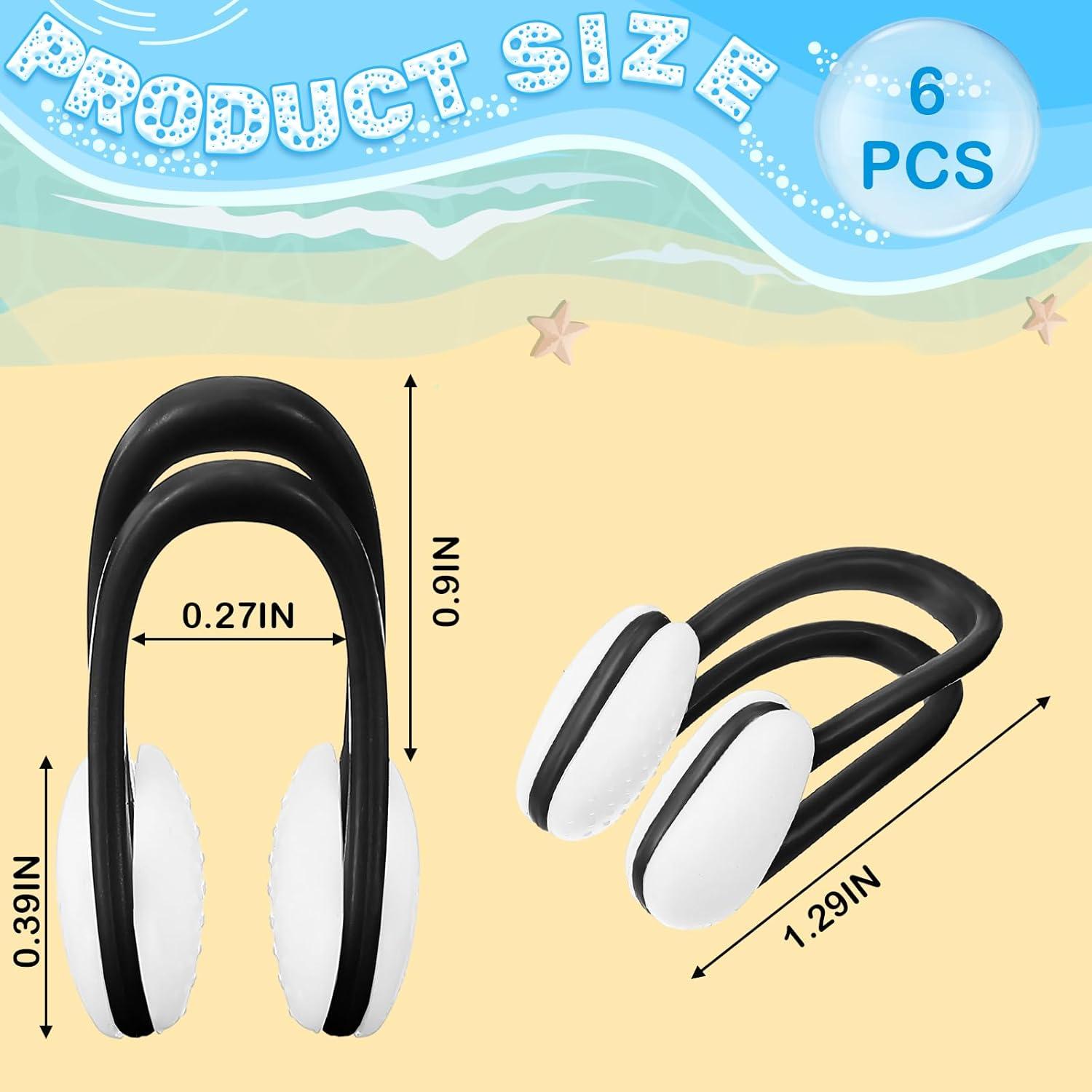 Hiboom Set de 6 Clips Nasales para Natación Adultos y Niños