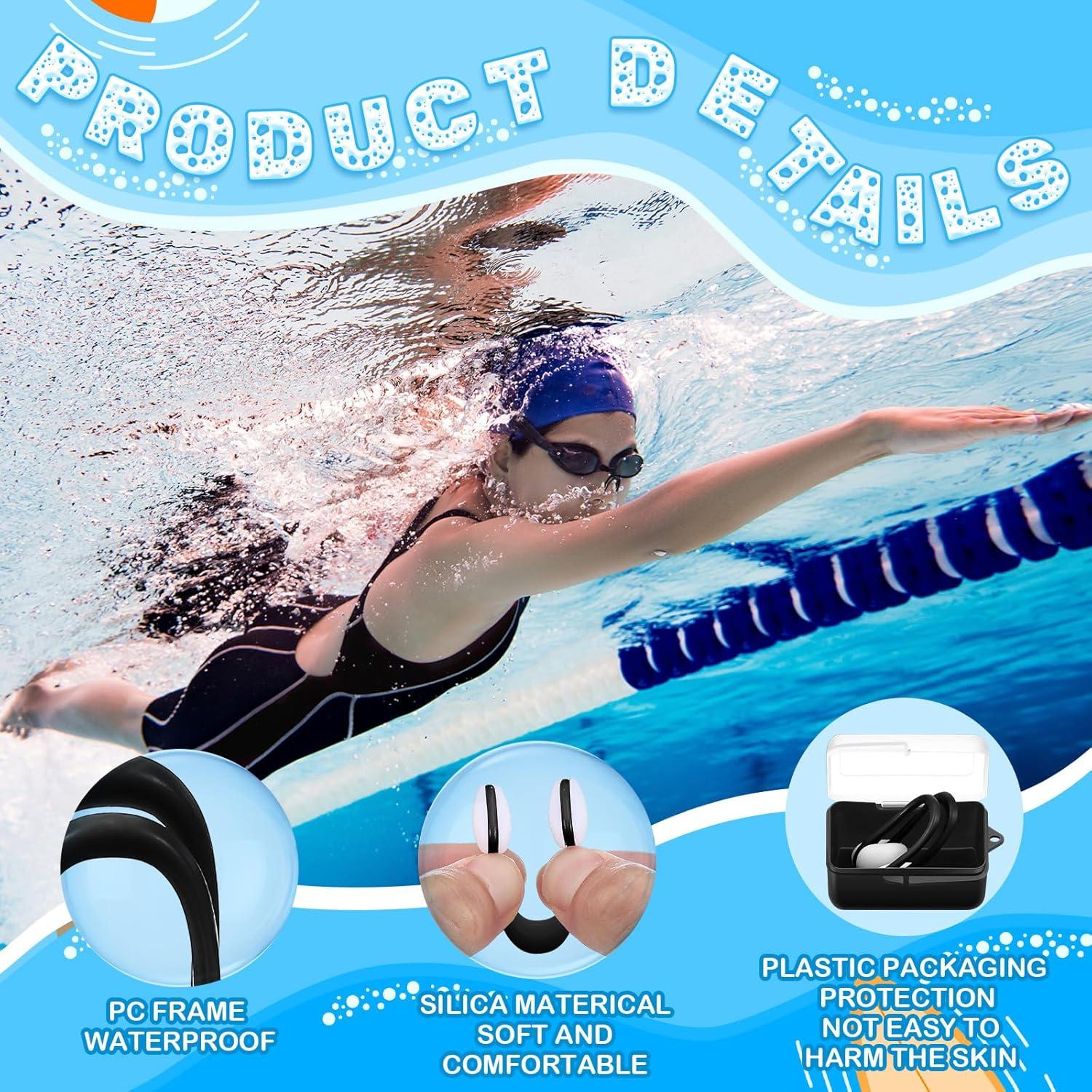 Hiboom Set de 6 Clips Nasales para Natación Adultos y Niños