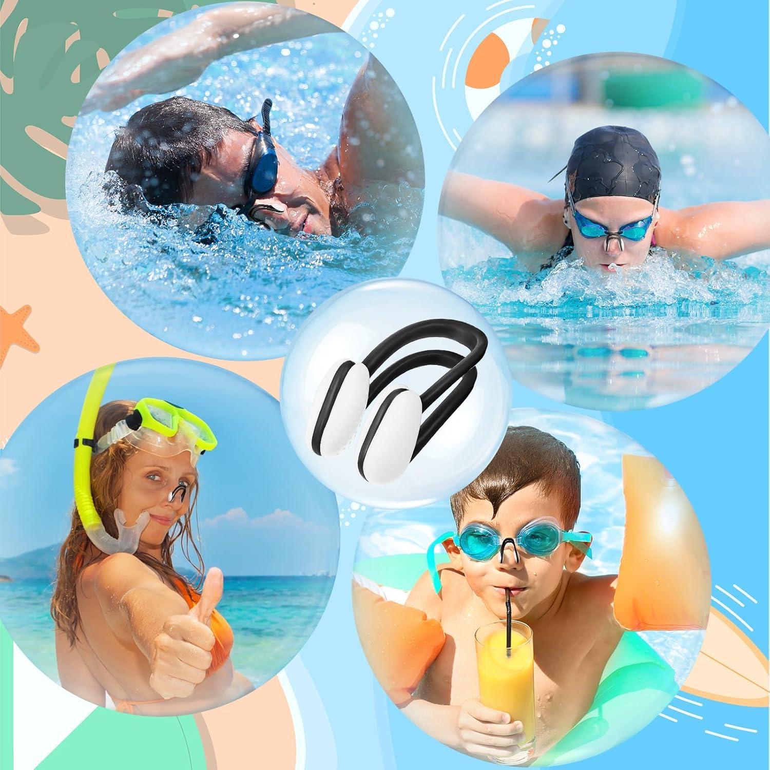 Hiboom Set de 6 Clips Nasales para Natación Adultos y Niños