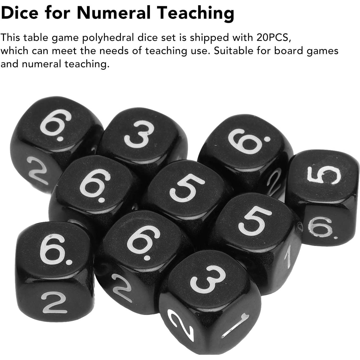 Set de Dados Numéricos 20PCS Plástico 16mm para Juegos Educativos