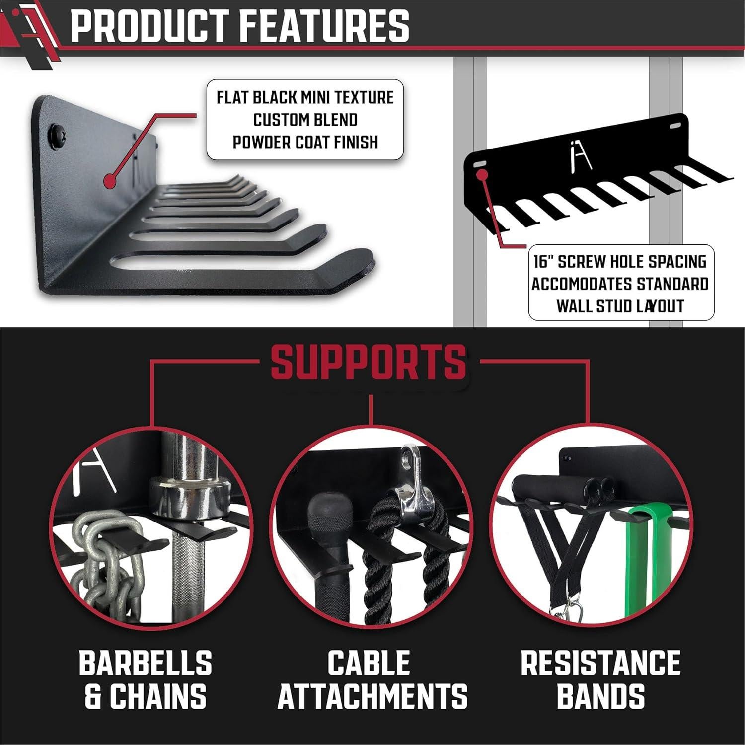 Estante de Almacenamiento de Gimnasio IRON AMERICAN Omega 11 Ganchos