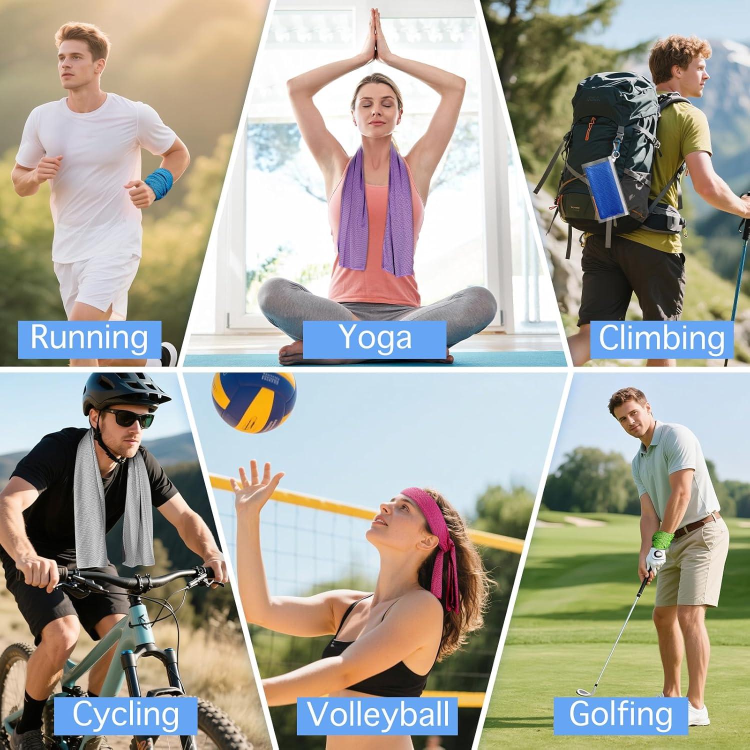 Toallas Enfriadoras Fivali - Paquete de 4 Microfibra 101.6x30.5cm