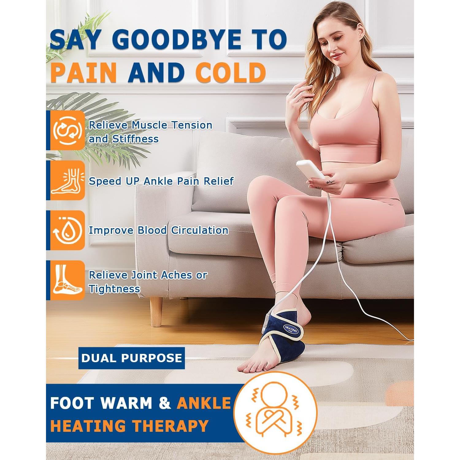 Almohadilla Calentadora Eléctrica JOBYNA para Tobillo 19x18cm