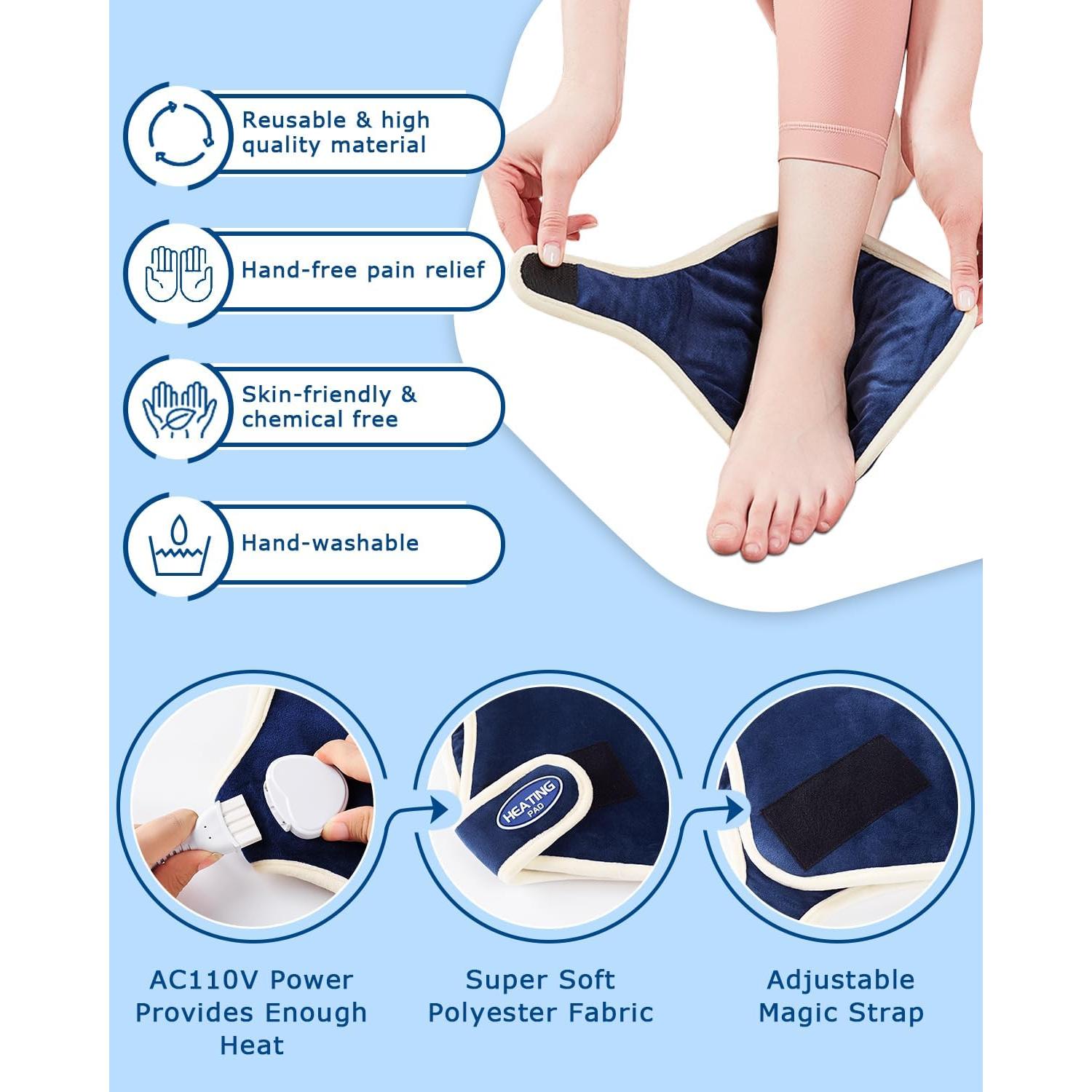 Almohadilla Calentadora Eléctrica JOBYNA para Tobillo 19x18cm