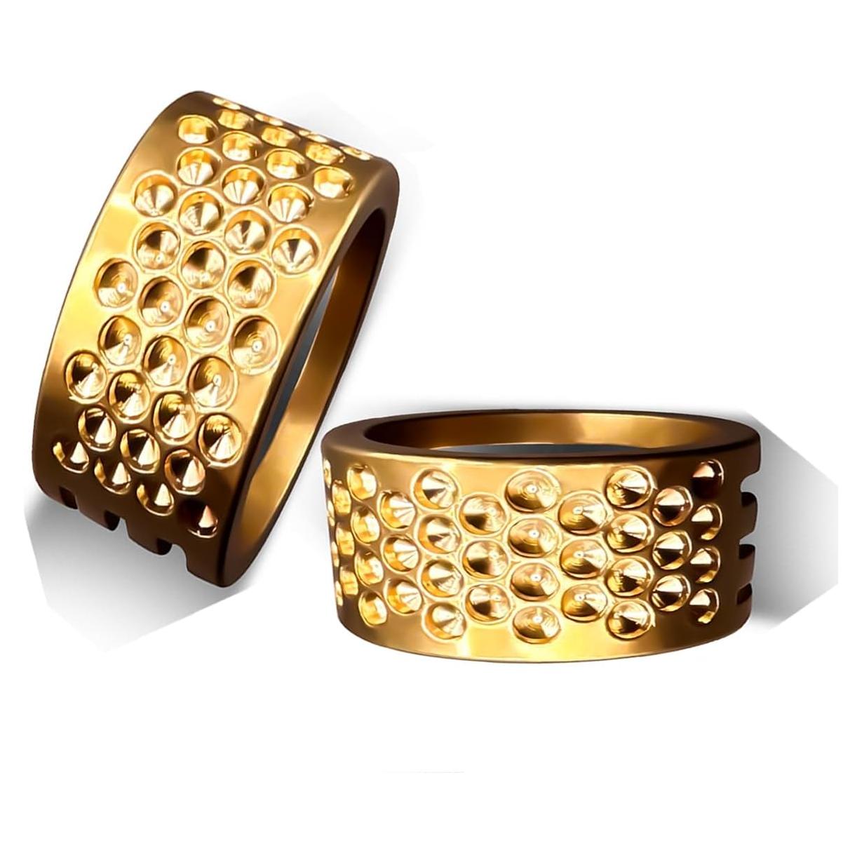 (2 Pcs) Brass Thimbles -Thickened and Durable Needlework Finger Protectors -Size:S