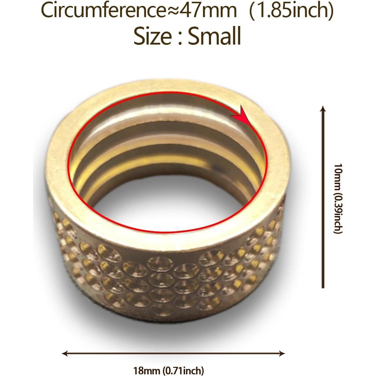 (2 Pcs) Brass Thimbles -Thickened and Durable Needlework Finger Protectors -Size:S