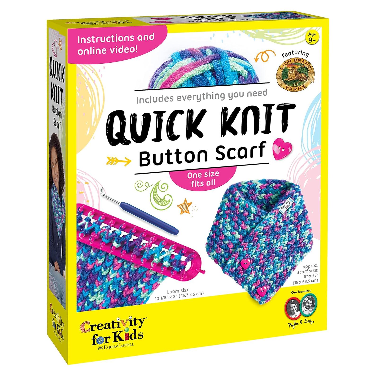 Kit de Tejido Creatividad para Niños - Bufanda de Botones 9+