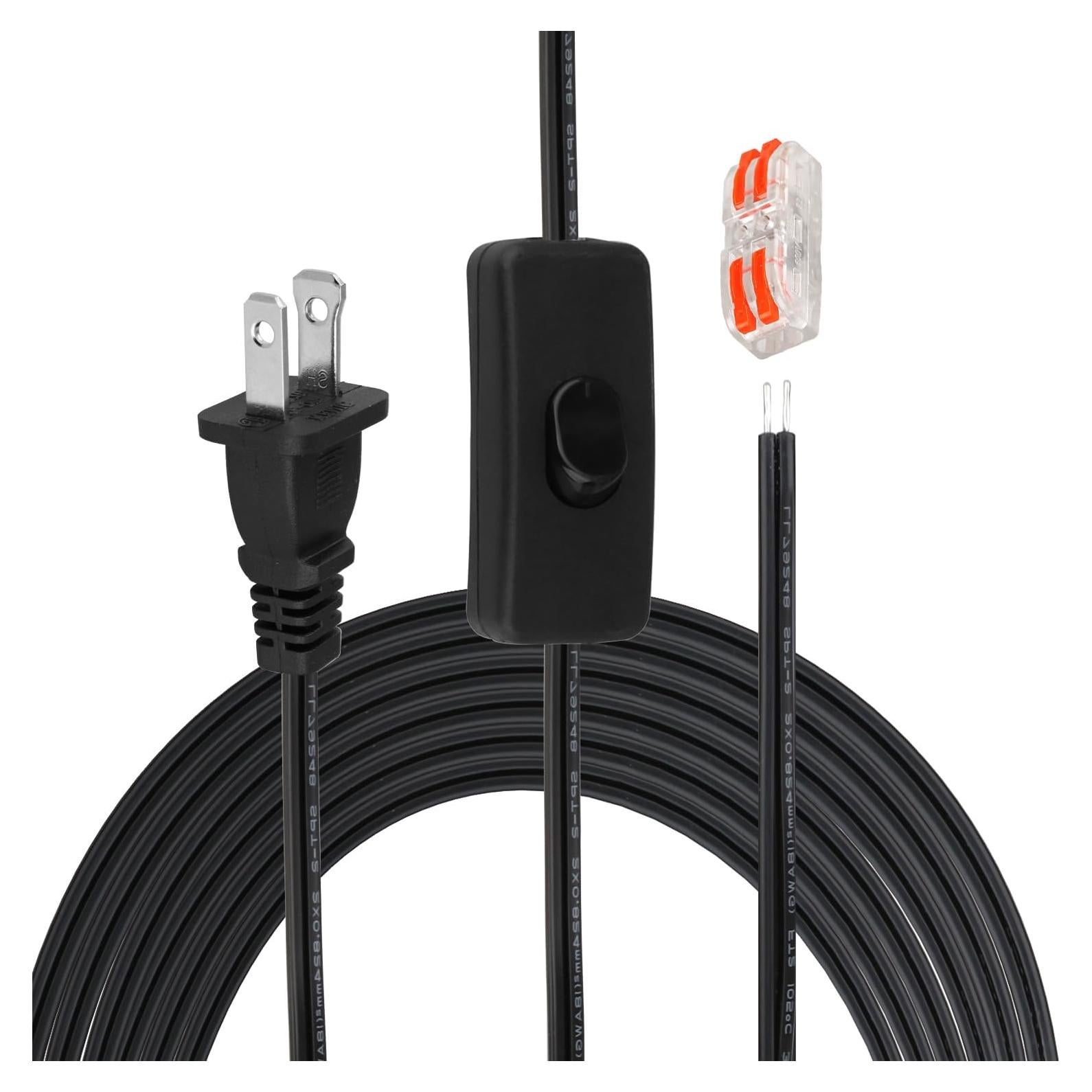 Cable de lámpara Asjeumt con interruptor 2.45m negro SPT-2
