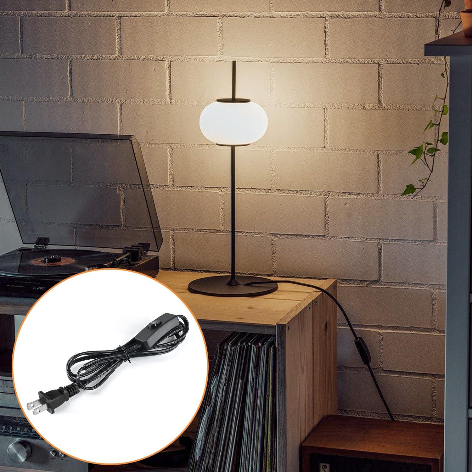 Cable de lámpara Asjeumt con interruptor 2.45m negro SPT-2