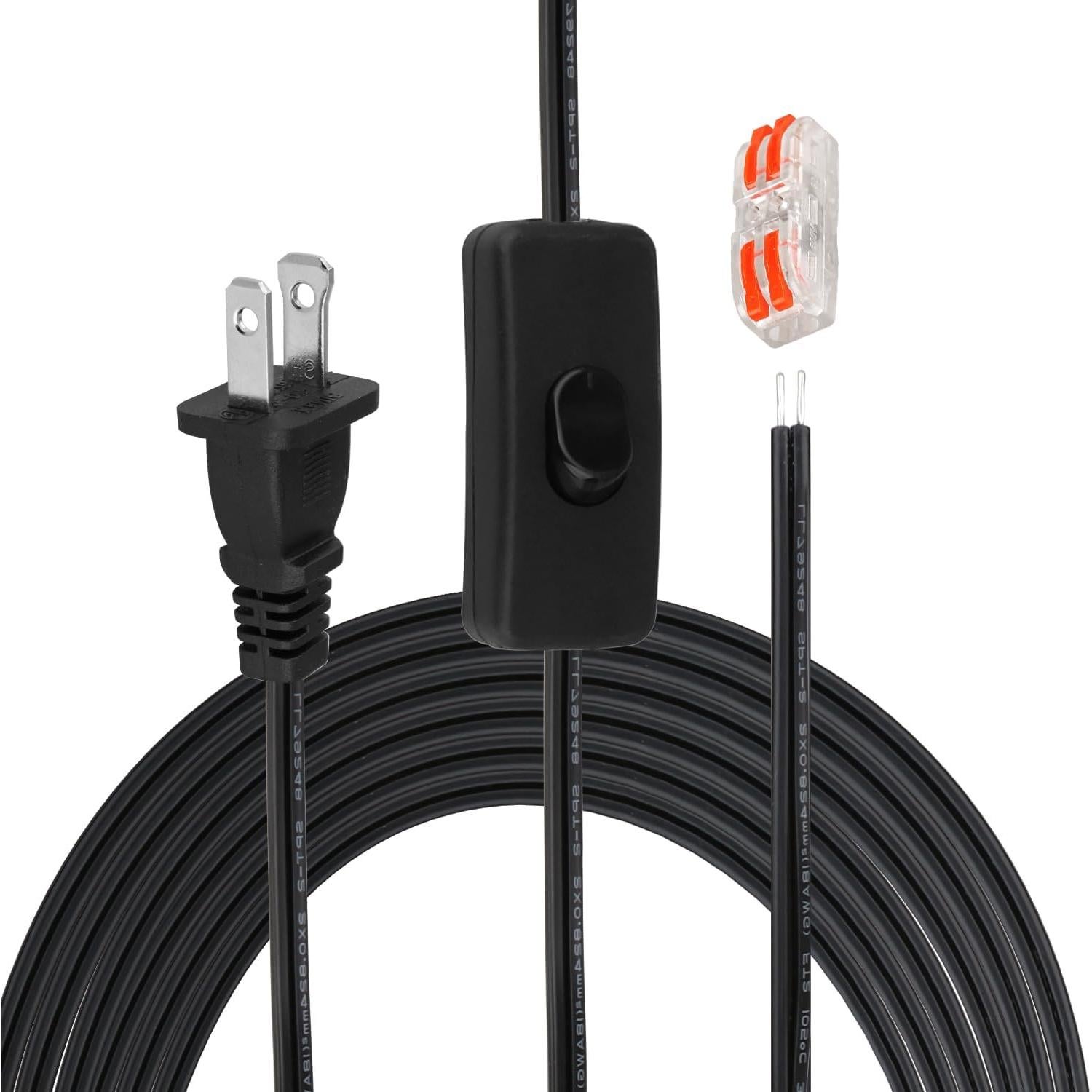 Cable de lámpara Asjeumt con interruptor 2.45m negro SPT-2