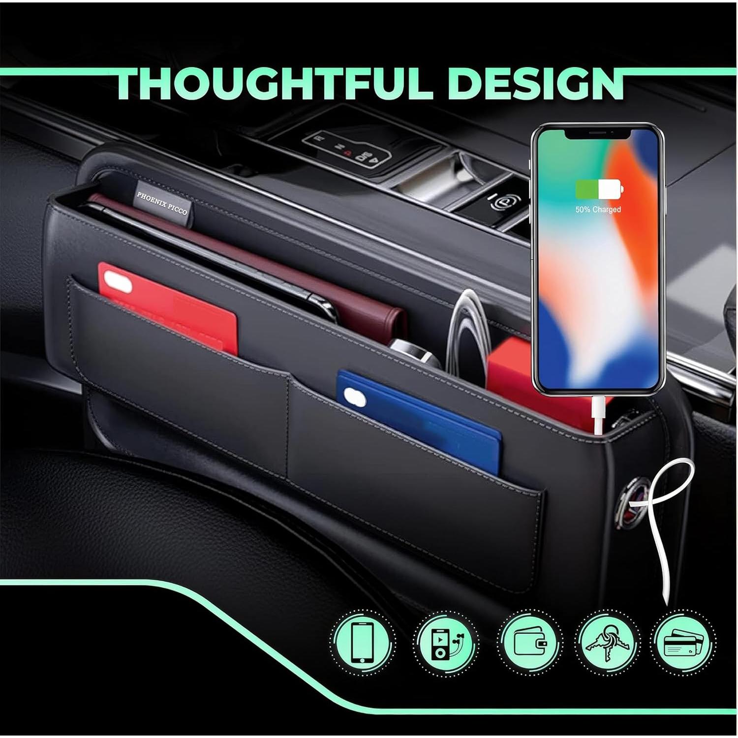 Organizador de Espacio entre Asientos PHOENIX PICCO Cuero Negro