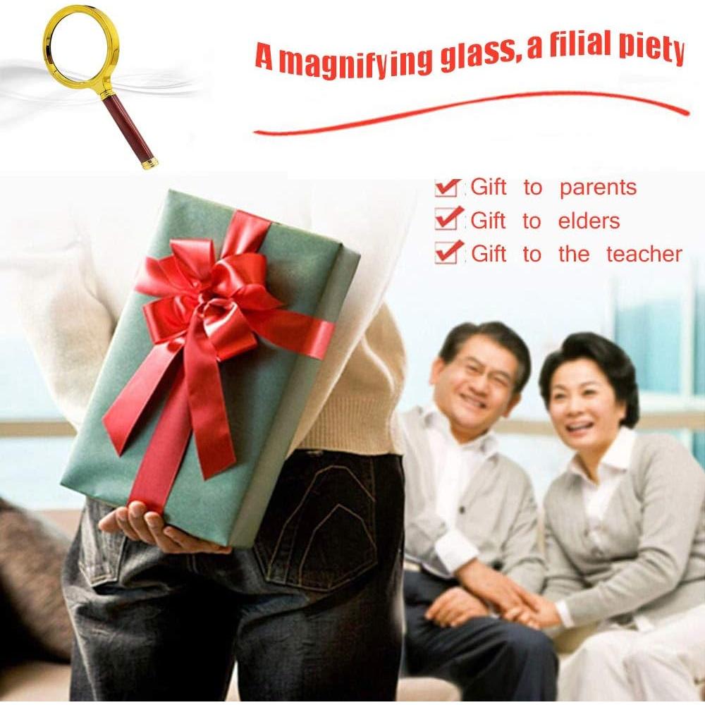 Lupa de Mano 6X COCOMK - 2 Pcs, Color Rojo, Vidrio