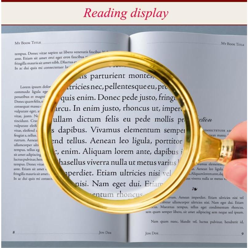 Lupa de Mano 6X COCOMK - 2 Pcs, Color Rojo, Vidrio