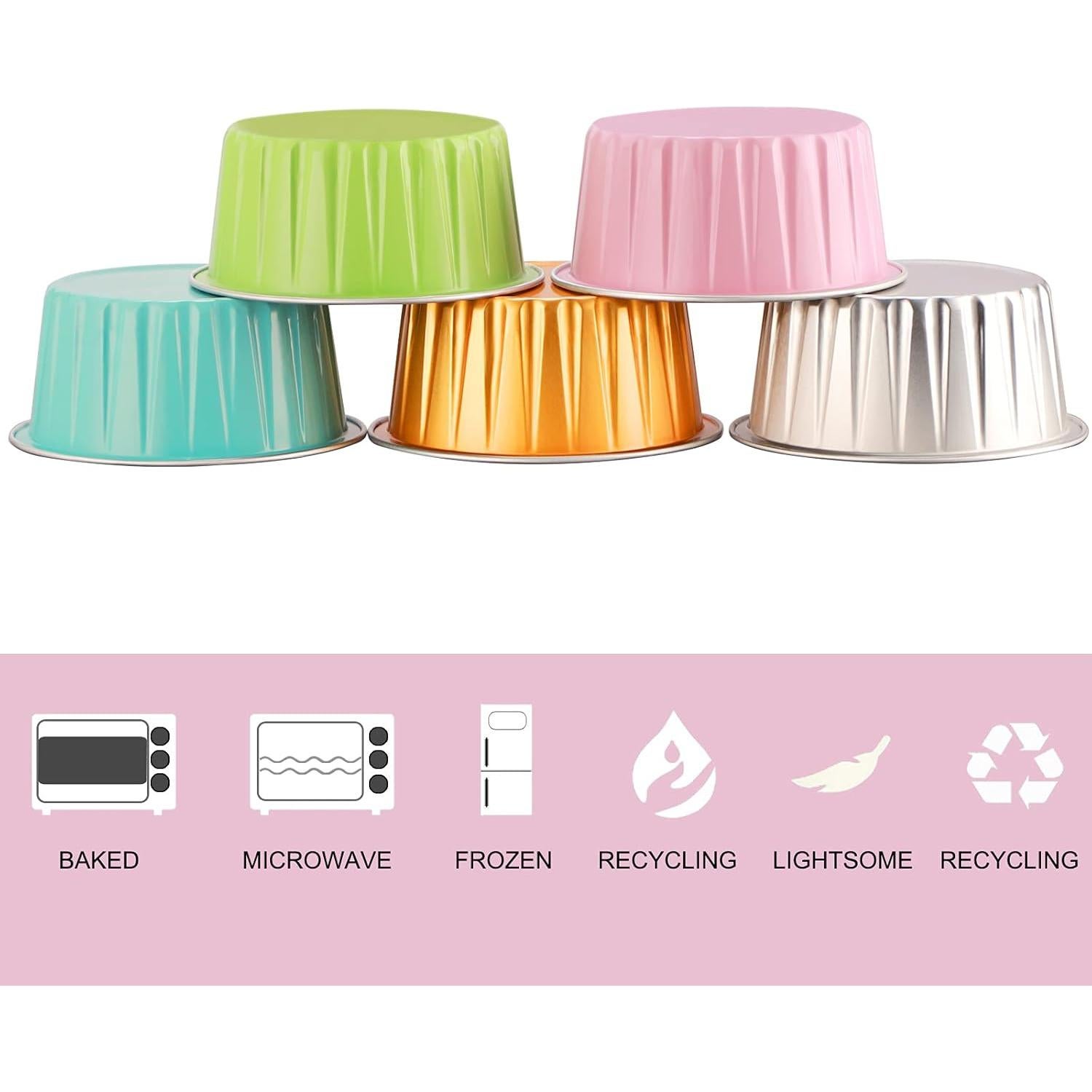 Forros para Cupcakes EUSOAR 50pcs Aluminio 141.75g 5 Colores