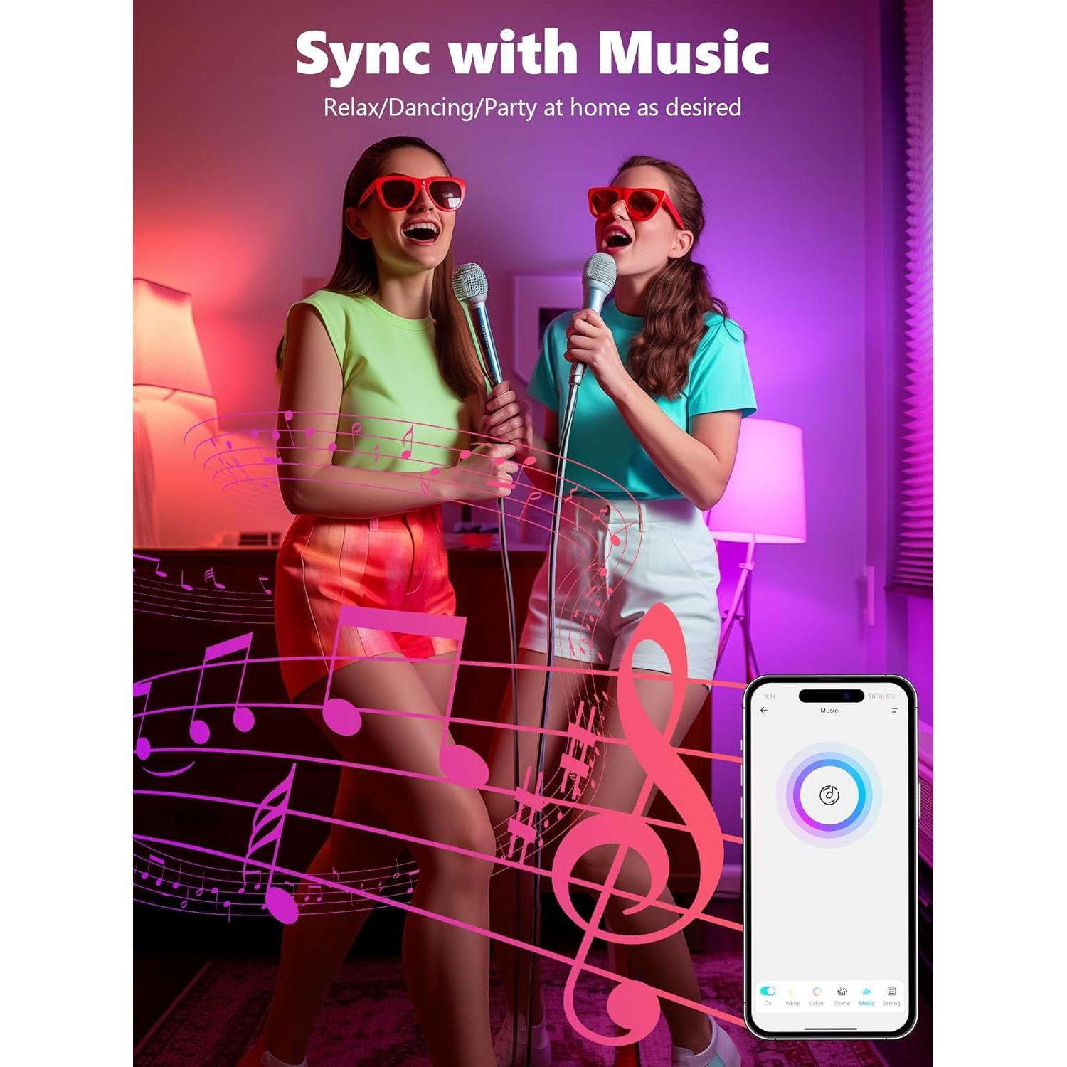 Bombillas Inteligentes Brizled RGBWW E26 A19 9W 806LM Paquete de 4