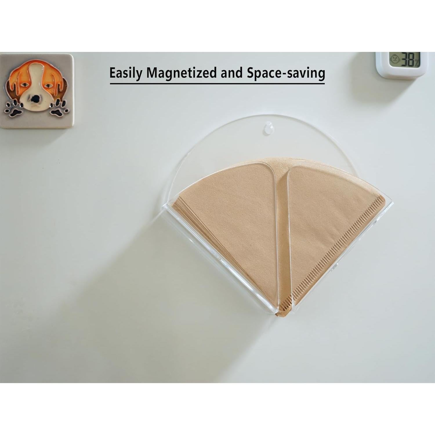 Soporte de Filtro de Café Acrílico Transparente Magnético 80 Filtros