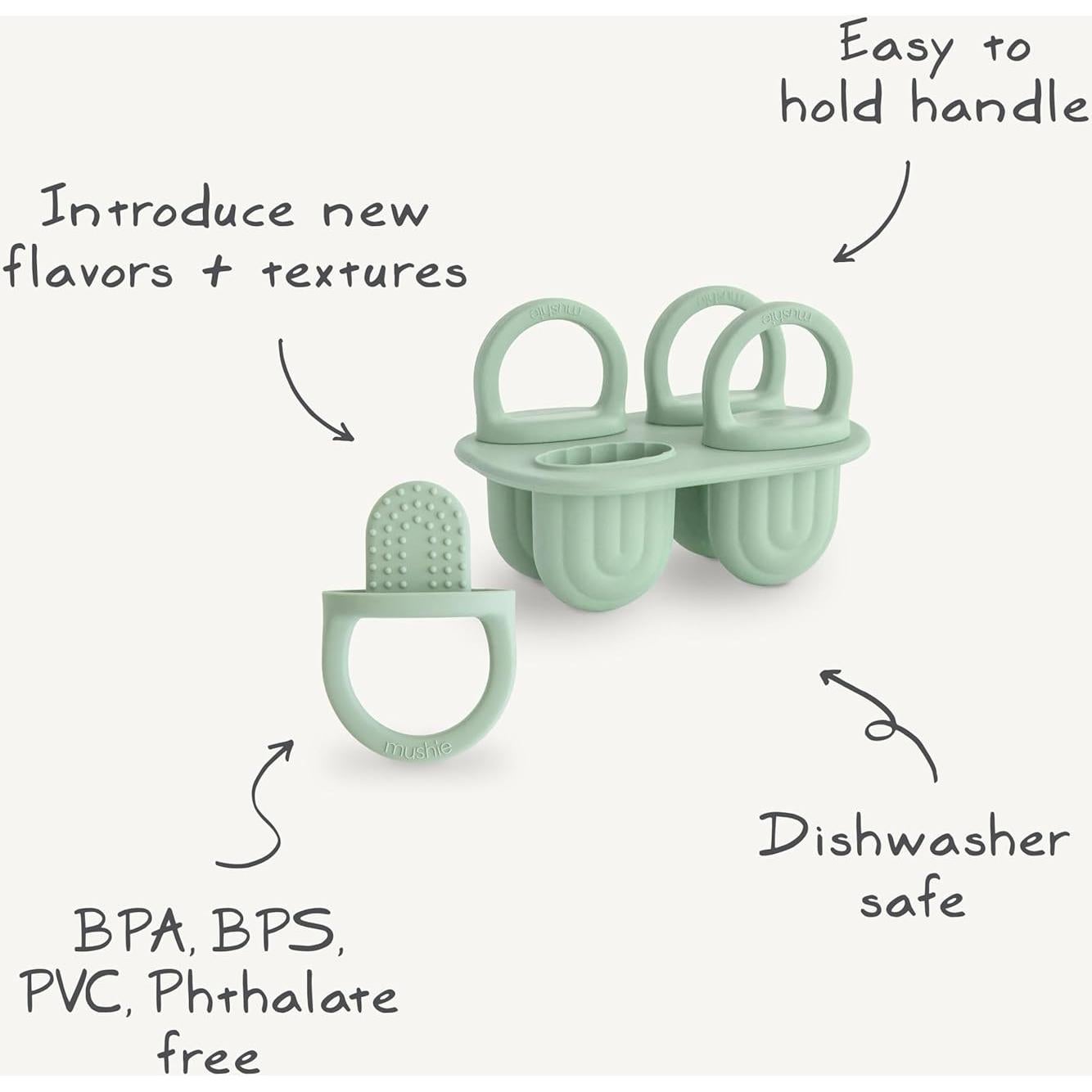 Bandeja de Helados para Niños Mushie Sonrosado 4 Piezas 30ML
