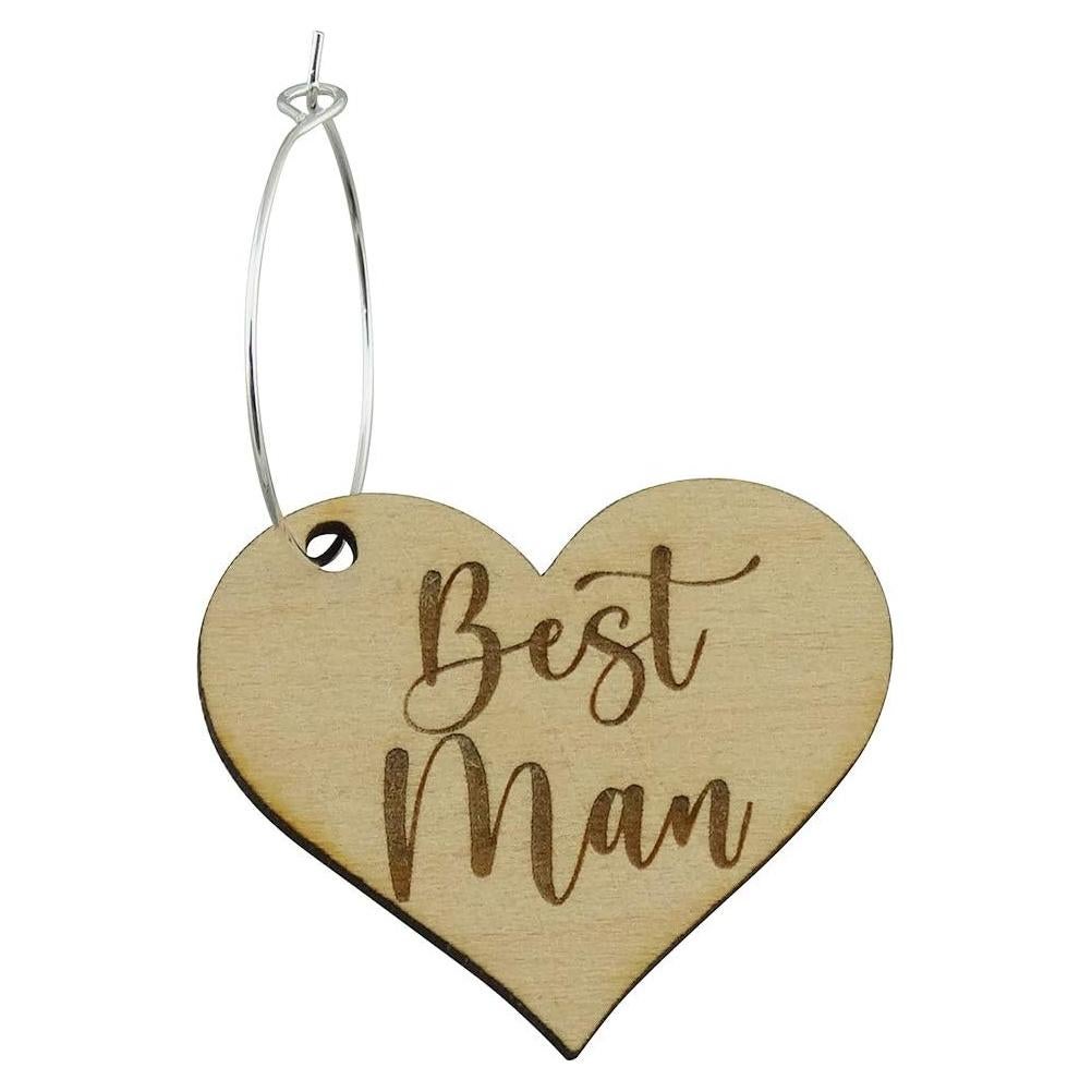 Charm de Vino para Invitados de Boda FashionJunkie4Life - Madera Grabada - Decoración de Mesa