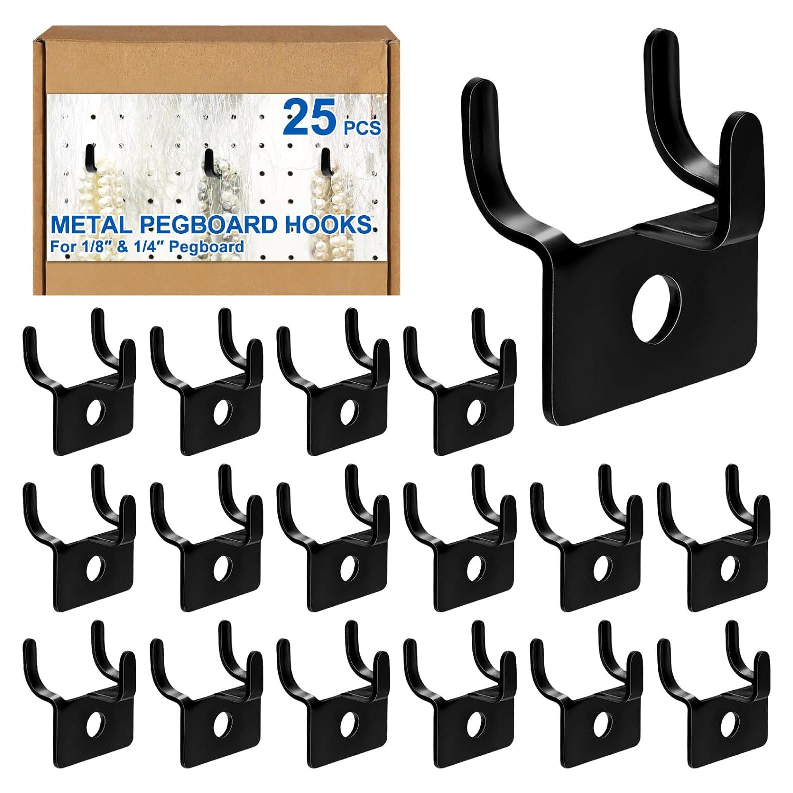 Ganchos de Tablero de Clavos Metal Tandefio 25 Pcs Negro