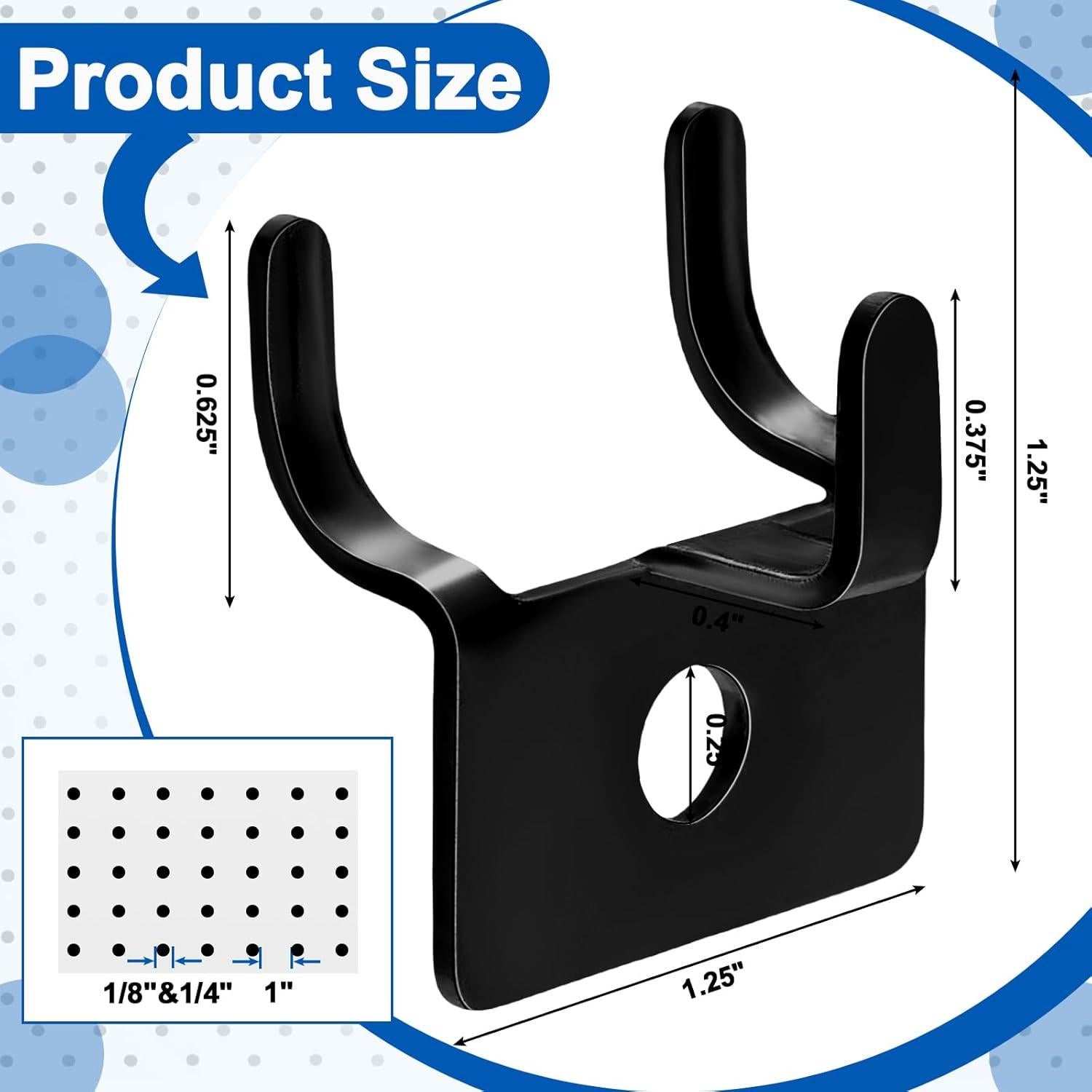 Ganchos de Tablero de Clavos Metal Tandefio 25 Pcs Negro