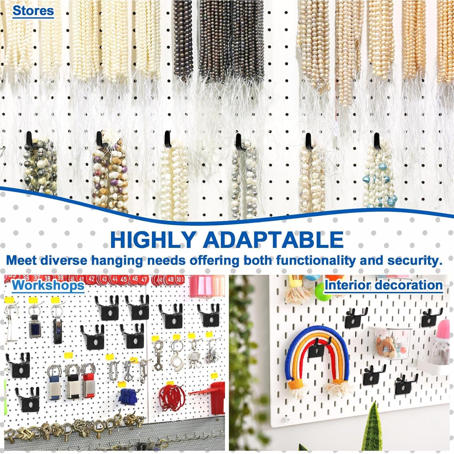 Ganchos de Tablero de Clavos Metal Tandefio 25 Pcs Negro