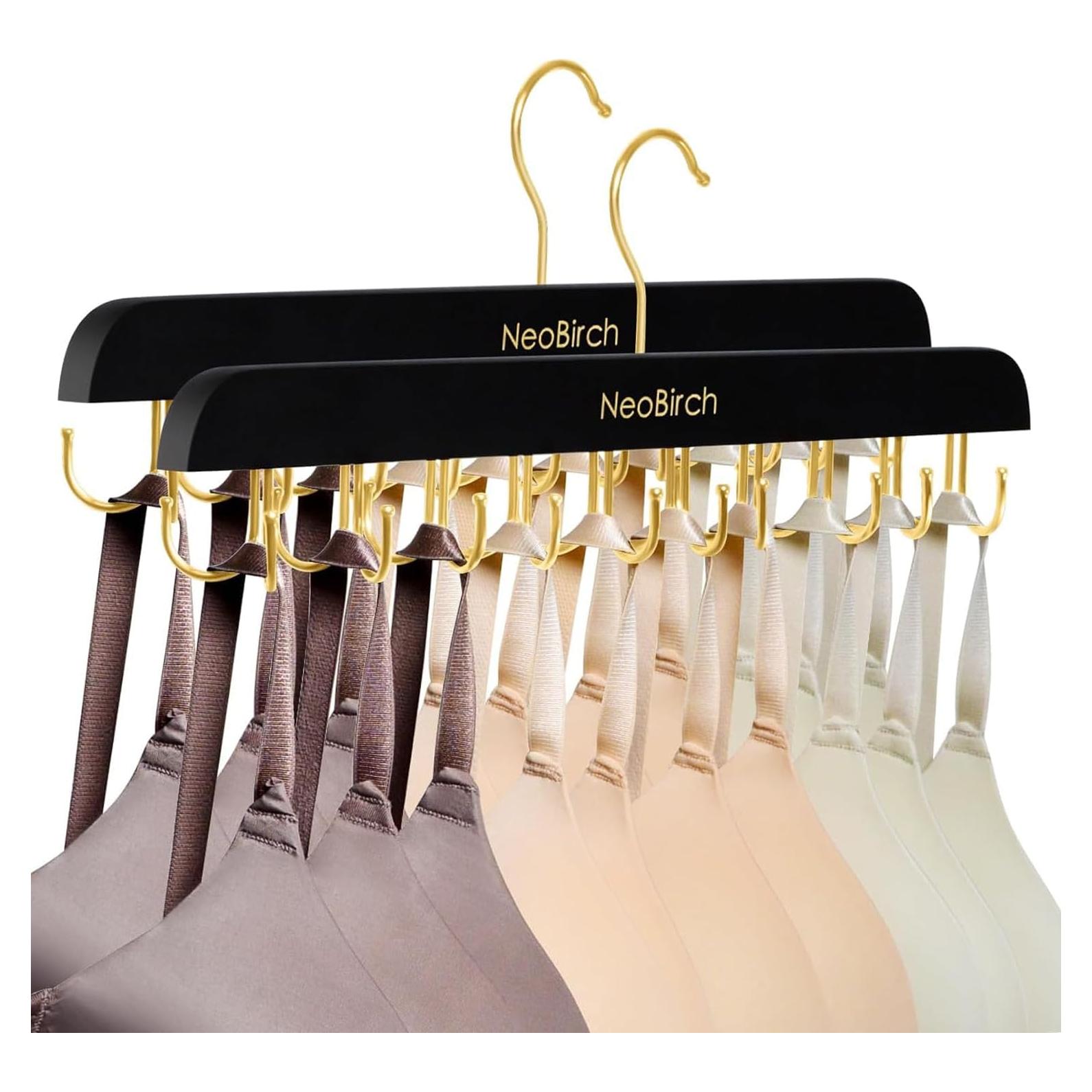 Perchero organizador NeoBirch con 20 ganchos plegables negros