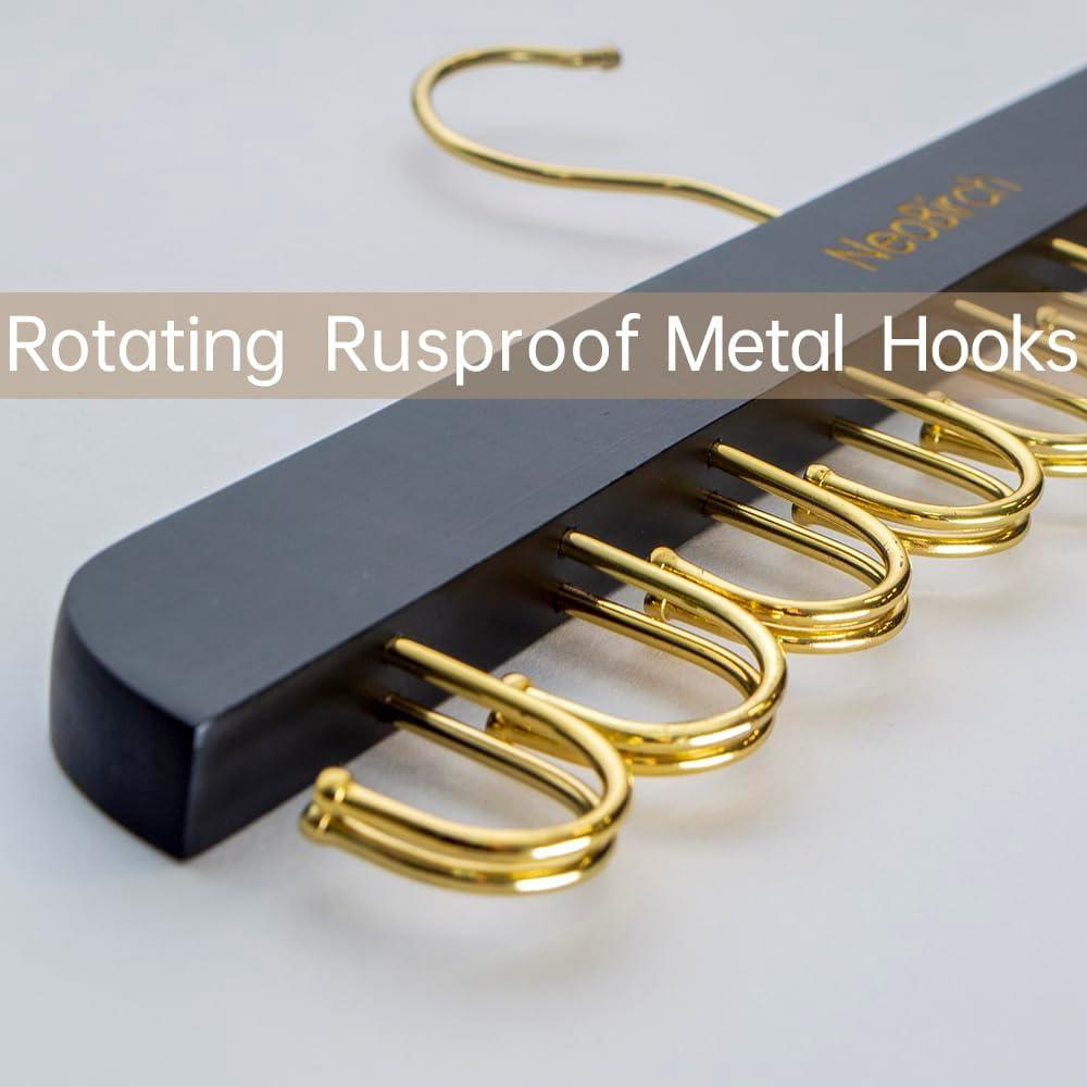 Perchero organizador NeoBirch con 20 ganchos plegables negros