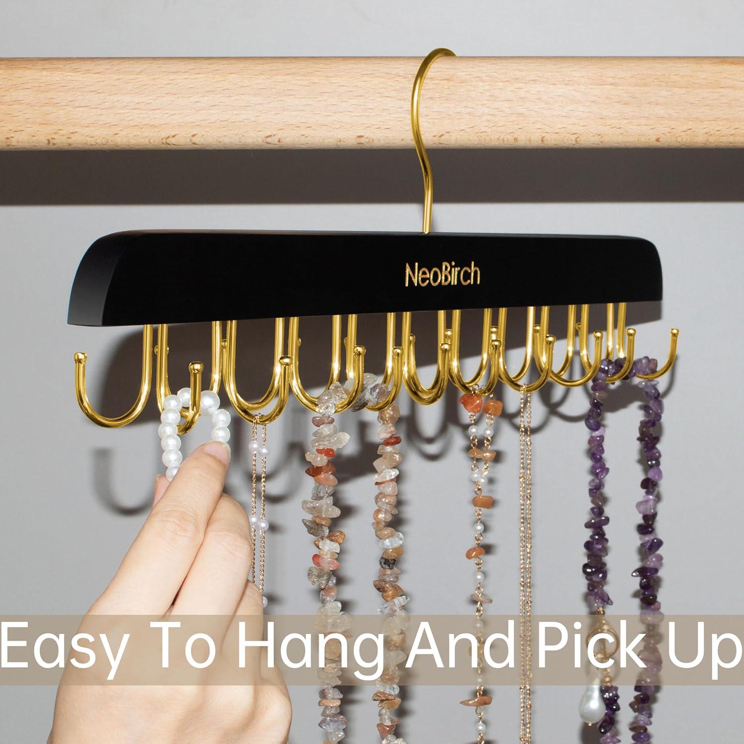 Perchero organizador NeoBirch con 20 ganchos plegables negros