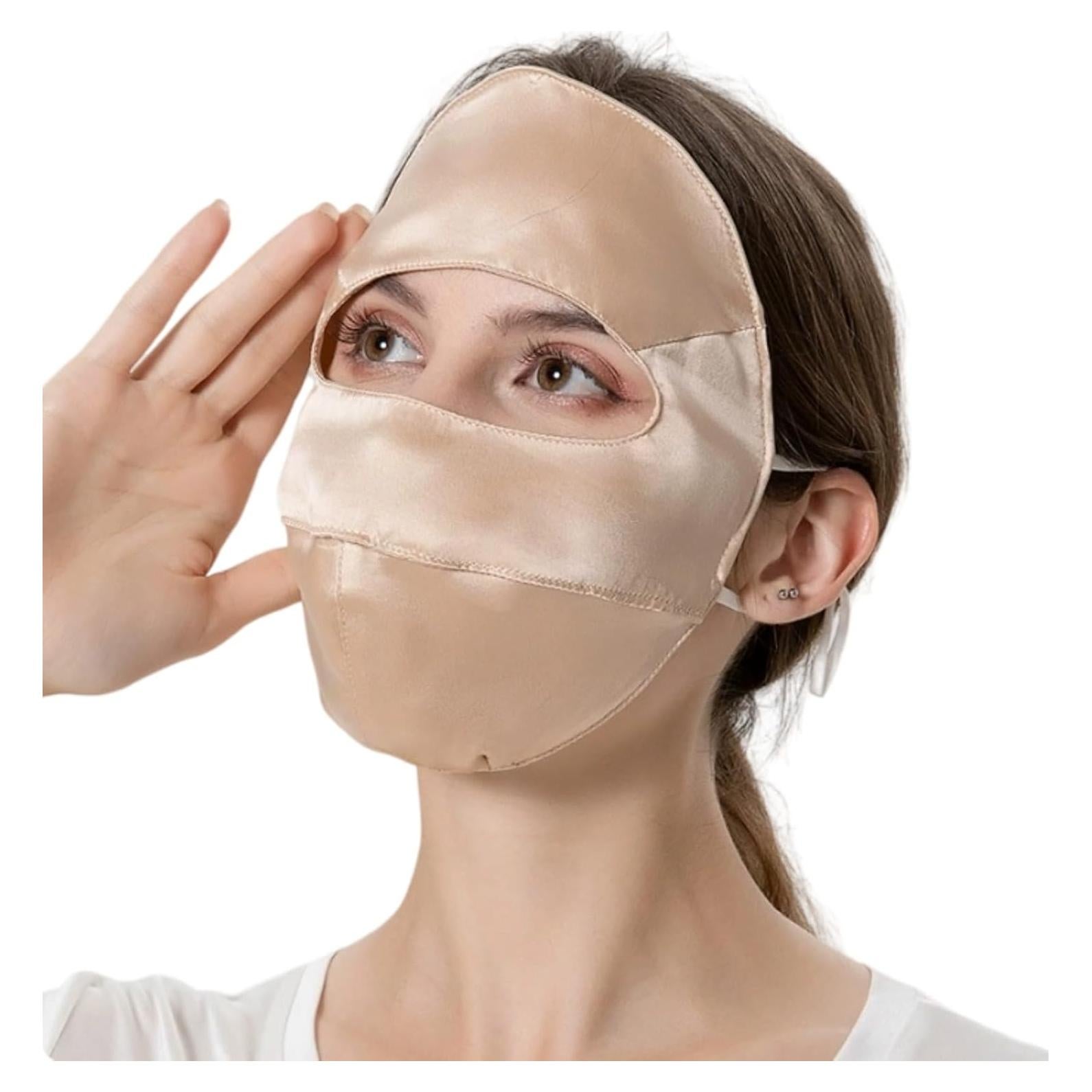 Mascarilla de Seda de Morera UPF 50+ Oro Champán para Mujeres