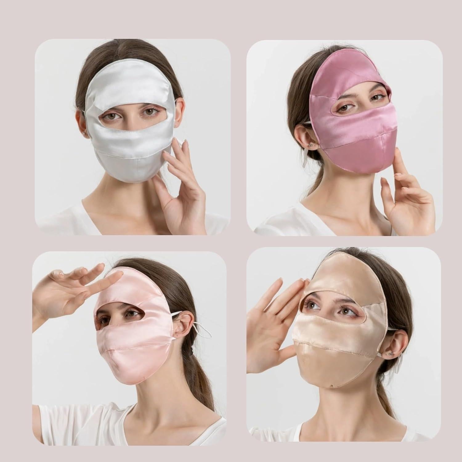 Mascarilla de Seda de Morera UPF 50+ Oro Champán para Mujeres