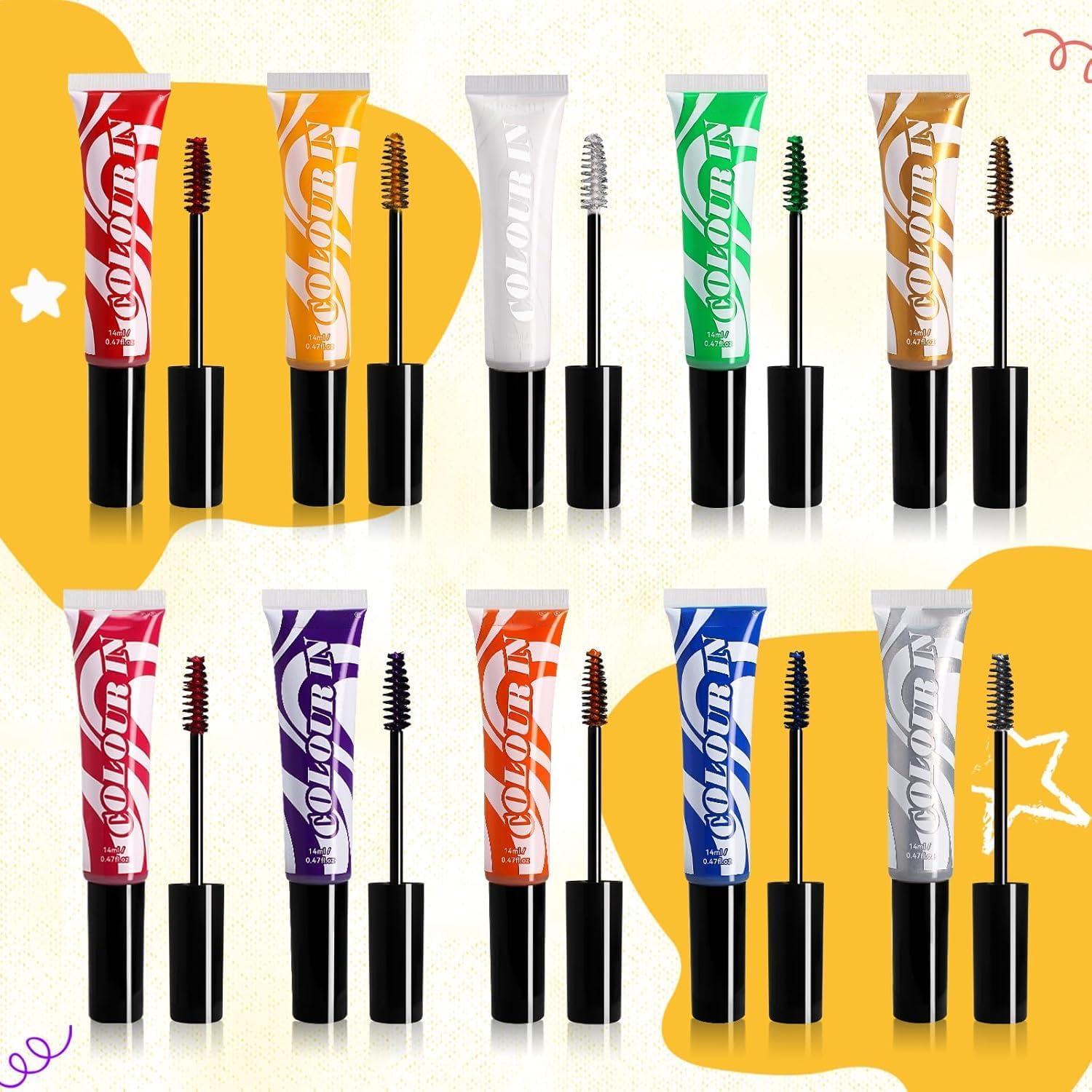 Disposable Hair Dye Color Comb, DIY Natural Hairstyle Cream, Colored Mascara, Washable Easily Cleaning Disposable Hair Wax for Festival Daily Boys Teen Girls Hair Dye(01#RED, 1 OZ)