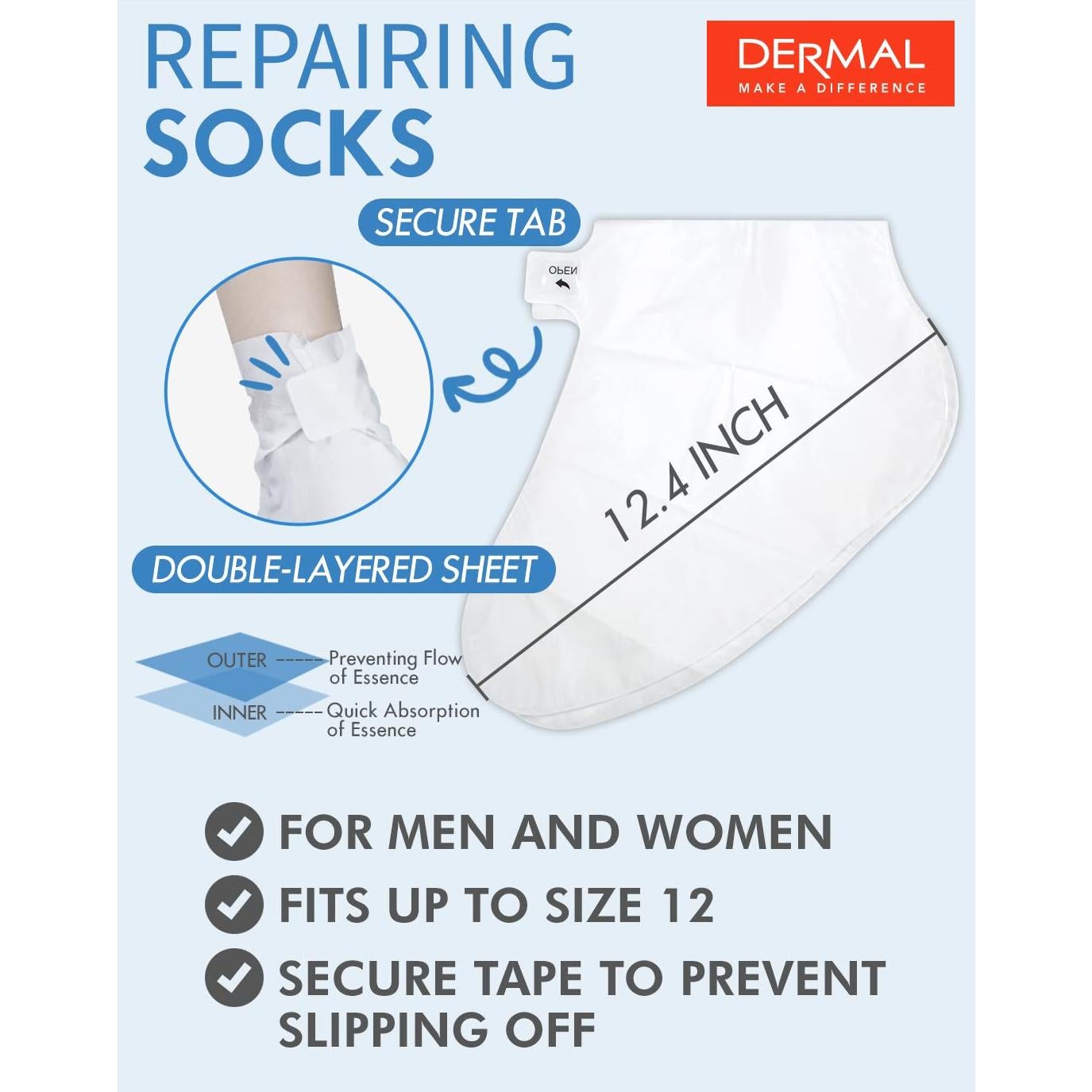 Mascarillas Hidratantes para Pies y Manos DERMAL 6 Pack