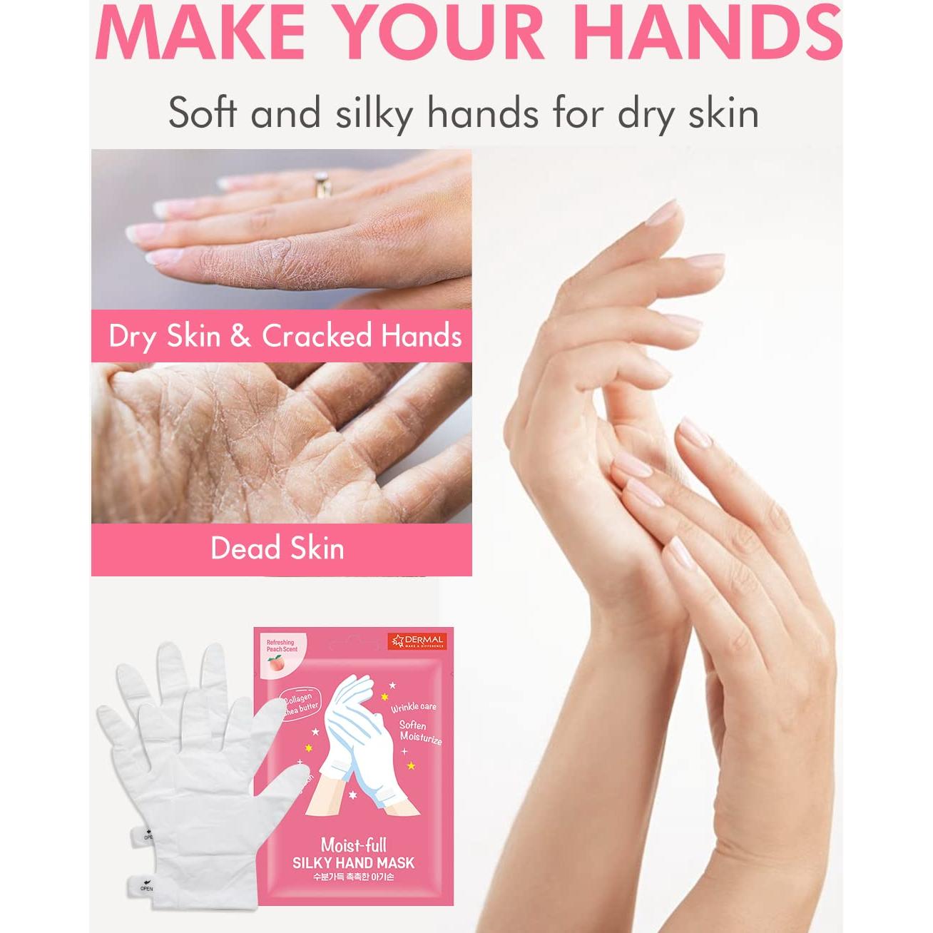 Mascarillas Hidratantes para Pies y Manos DERMAL 6 Pack