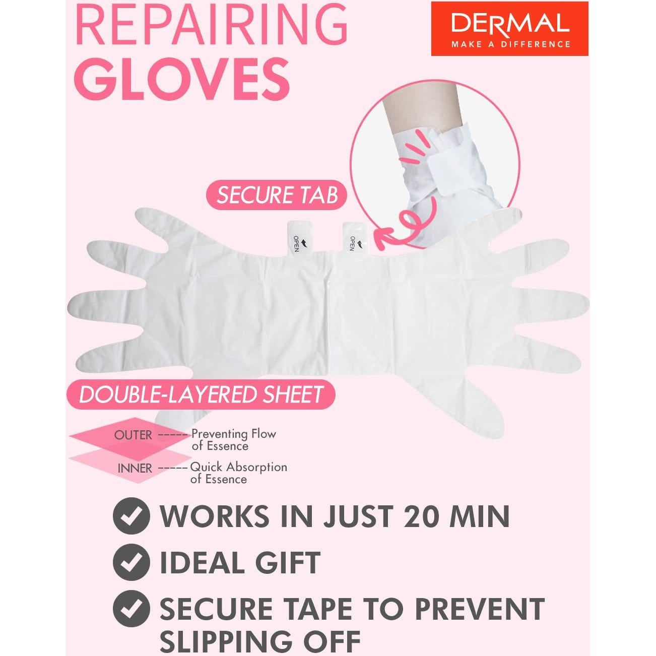 Mascarillas Hidratantes para Pies y Manos DERMAL 6 Pack