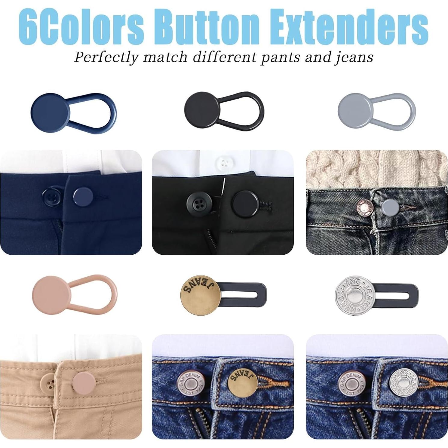 Extensores de Botón para Jeans Kikazarru - 16 Piezas Ajustables