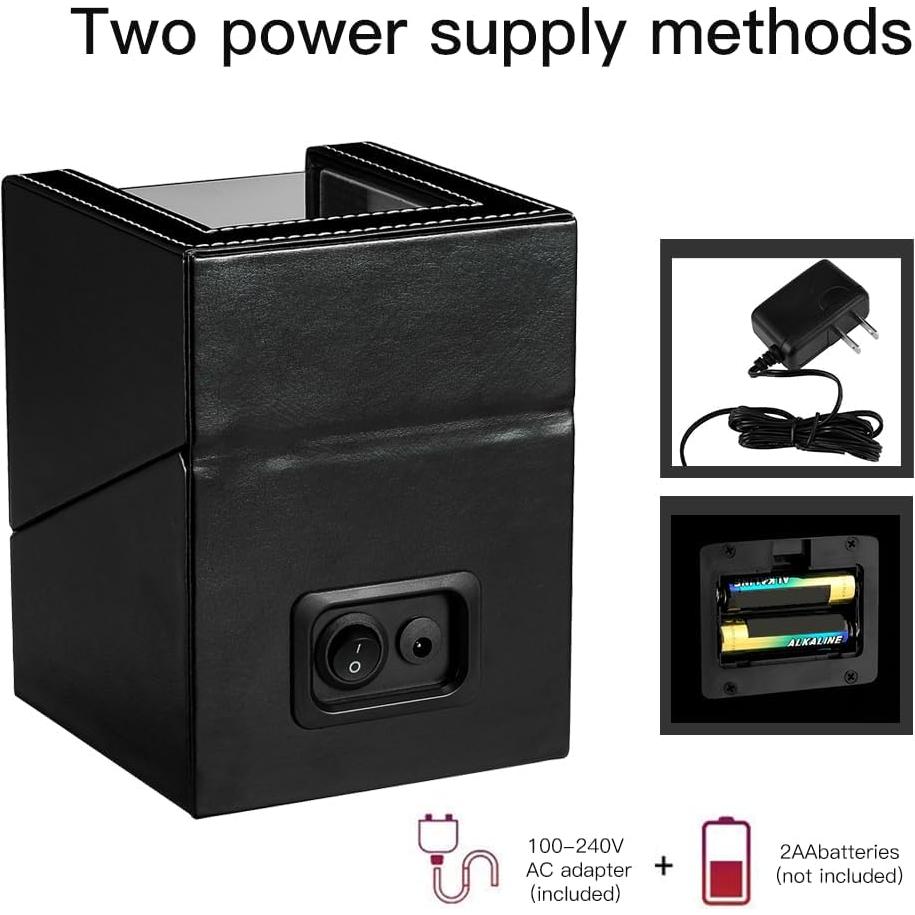 Enrollador de Reloj Automático LINGFANSTORE Cuero Negro