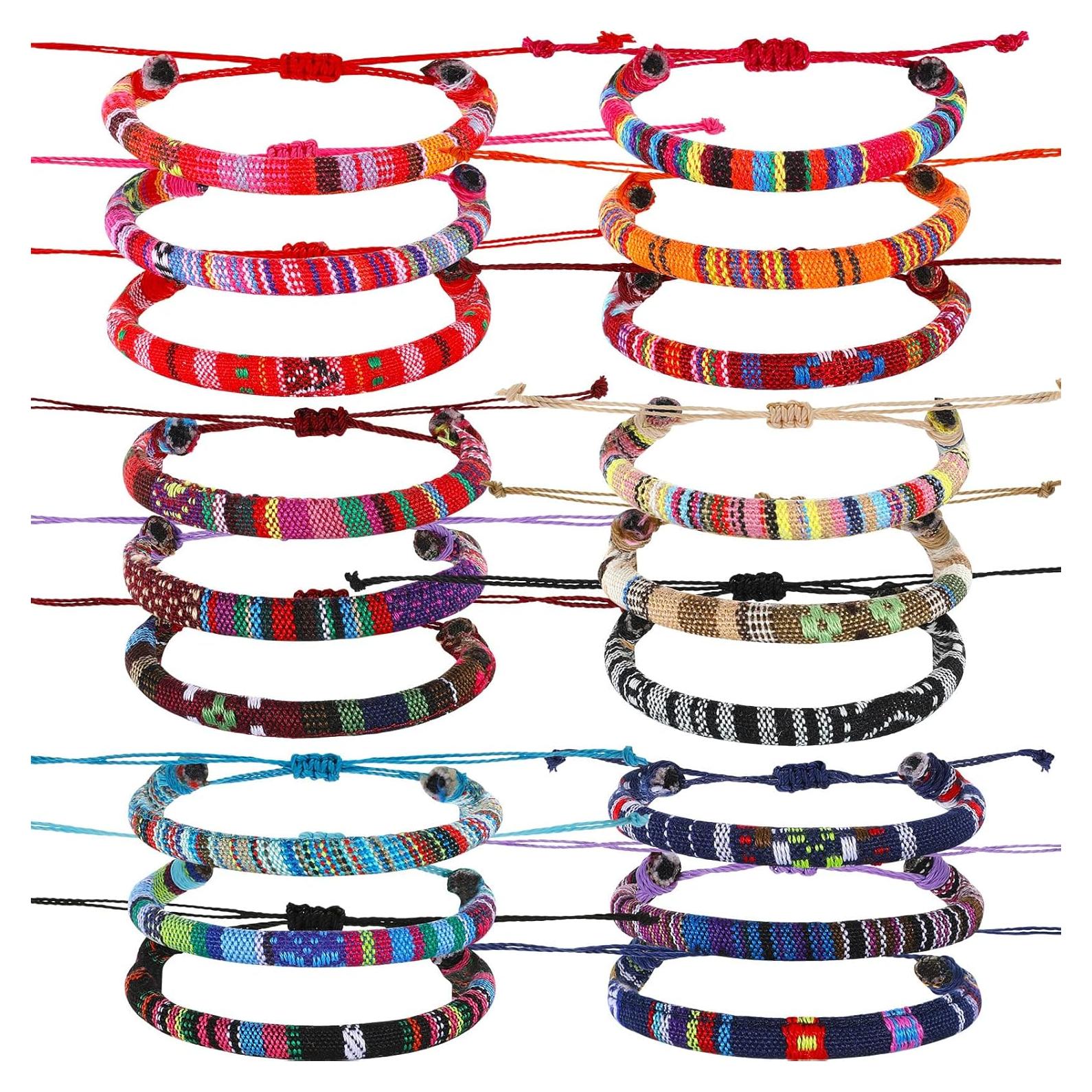 Yinkin 18 Piezas Pulseras Tobilleras Boho Ajustables para Mujeres