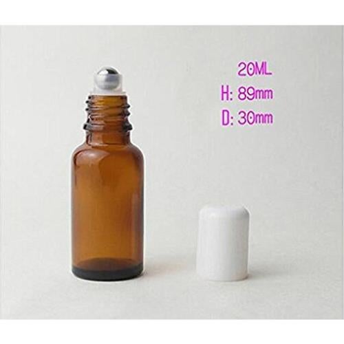 3 Botellas de Rodillo de Vidrio Ámbar 20ml Erioctry